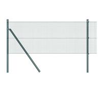 QJBSAVVA Poteaux de Clôture Extérieure Verts avec Grille, Lot de 13 Piquets de Jardin en Acier et PVC avec Revêtement en Poudre, Idéal pour Délimitation de Terrasse et Cour, 2500x3,2x40 cm