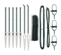 QJBSAVVA Poteaux de Clôture Verts avec Pointes, Kit Clôture de Jardin en Acier et PVC, Grillage de Sécurité Extérieur pour Terrasse et Jardin, Dimensions 1000 x 3,2 x 40 cm