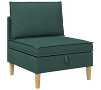 QJBSAVVA Pouf de Rangement en Tissu, Coffre Repose-Pieds Carré avec Espace de Stockage pour Salon, Bout de Canapé Moderne avec Structure en Bois et Pieds Marron