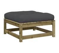 QJBSAVVA Repose-Pied de Jardin en Bois de Pin Imprégné avec Coussin Anthracite 70x70x30 cm, Pouf d'Extérieur Modulaire et Table Basse de Terrasse pour Salon de Jardin