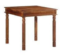 QJBSAVVA Table à Manger 80x80x77 cm en Bois d'Acacia Massif, Table de Cuisine Carrée avec Finition Couleur Miel, Meuble de Salle à Manger Robuste et Stable pour Salon et Espace Repas