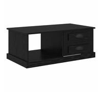 QJBSAVVA Table Basse Chêne Noir 90 x 50 x 35 cm en Bois d'Ingénierie, Table de Salon au Design Moderne avec Tiroir et Étagère de Rangement, Meuble de Séjour Élégant pour Loft et Maison