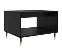 QJBSAVVA Table Basse Industrielle Chêne Noir 60x50x40 cm, Table de Salon Rectangulaire en Bois d'Ingénierie avec Pieds en Fer Coniques, Meuble Chic et Moderne pour Salon et Petit Espace
