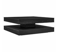 QJBSAVVA Table basse pivotante à 360 degrés - Aspect chêne noir - 90 x 90 x 34,5 cm - Table de salon carrée moderne avec espace de rangement et étagère - Table de canapé design pour salon