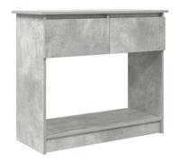 QJBSAVVA Table Console avec 2 Tiroirs Meuble d'Entrée Moderne en Bois d'Ingénierie, Buffet de Couloir Design Industriel Gris Béton, Idéal pour Salon et Bureau, 85,5 x 38,5 x 74,5 cm