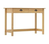 QJBSAVVA Table Console Hill Range en Pin Massif Marron Miel avec 2 Tiroirs, Meuble d'Entrée Design Compact pour Salon ou Couloir, Table d'Appoint Robuste 110 x 45 x 74 cm