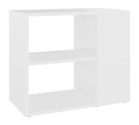 QJBSAVVA Table d'appoint blanche - 60 x 30 x 50 cm - Table basse moderne en bois - Étagère étroite avec 2 niveaux - Petite bibliothèque pour salon, chambre à coucher et bureau