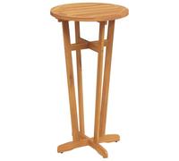 QJBSAVVA Table de Bar de Jardin en Bois d'Acacia Massif Ø60 x 105 cm Mange-Debout Rond Extérieur et Intérieur Table Haute de Bistrot pour Terrasse Balcon et Cuisine