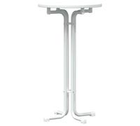 QJBSAVVA Table de Bar Ronde Ø60x110 cm en Bois d'Ingénierie et Acier Blanc - Mange-Debout Haut Pliable Gain de Place pour Cuisine Salon Bistrot et Réceptions - Design Moderne et Stable