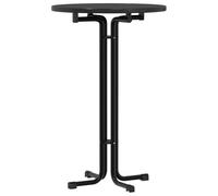 QJBSAVVA Table de Bar Ronde Ø70x110 cm - Mange-Debout Pliable Bois d'Ingénierie et Acier Noir pour Cuisine, Salon et Salle à Manger - Table Haute Style Industriel Moderne