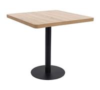 QJBSAVVA Table de Bistro Carrée 80x80x75 cm, Table de Salle à Manger avec Plateau en MDF Finition Grain de Bois et Pied en Acier Noir, Table de Bar pour Cuisine, Salon, Café et Restaurant, 2 Personnes