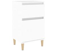 QJBSAVVA Table de chevet blanche 40 x 35 x 70 cm, table de chevet moderne en bois avec pieds en bois d'eucalyptus, console de chevet étroite avec beaucoup d'espace de rangement pour chambre à coucher
