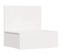 QJBSAVVA Table de chevet blanche 42 x 32,5 x 40 cm en pin massif, table d'appoint avec 1 tiroir, console de chevet classique pour chambre à coucher, table de téléphone robuste de style maison de