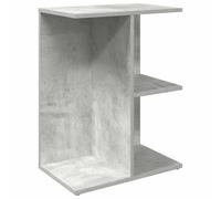 QJBSAVVA Table de Chevet Gris Béton 46,5x29x61 cm en Bois d'Ingénierie, Table de Nuit avec 3 Compartiments de Rangement, Bout de Canapé Moderne pour Chambre à Coucher et Salon