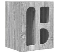 QJBSAVVA Table de chevet gris Sonoma 40 x 35 x 50 cm, table de chevet moderne en bois avec 3 étagères, console de chevet étroite pour chambre à coucher, table d'appoint robuste pour petits espaces