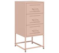 QJBSAVVA Table de Chevet Industrielle en Acier Rose 36x39x78 cm, Meuble de Rangement avec Étagères pour Chambre et Salon, Table d'Appoint Haute et Stable pour Intérieur