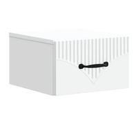 QJBSAVVA Table de chevet murale blanche - 34,5 x 33 x 20 cm - Table de chevet flottante avec tiroir et compartiment ouvert - Étagère murale moderne pour chambre à coucher et chambre d'amis
