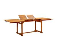 QJBSAVVA Table de Jardin Extensible en Bois d'Acacia Massif, Table à Dîner d'Extérieur pour Terrasse et Patio, Grande Table de Repas Réglable, (160-240) x 100 x 75 cm