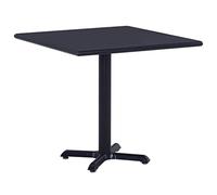 QJBSAVVA Table de Jardin Noir 80x80x75 cm - Table d'Extérieur Carrée en Métal et Bois Plastique pour Terrasse Balcon et Cour - Table de Repas Moderne pour Petit Espace