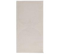 QJBSAVVA Tapis de Passage 200 x 80 cm Crème, Tapis de Salon Rectangulaire en Polyester Doux, Tapis de Couloir Antidérapant Lavable en Machine pour Entrée et Chambre