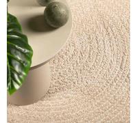 QJBSAVVA Tapis de Passage Extérieur et Intérieur Beige 60x110 cm, Tapis Aspect Jute en Polypropylène Robuste pour Terrasse, Balcon, Jardin, Salon et Entrée, ZIZUR