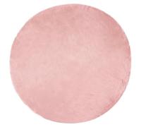 QJBSAVVA Tapis de Salon Rond Fausse Peau de Mouton Tafalla Rose, Tapis Poils Longs Shaggy 200x200 cm en Polyester Doux pour Chambre à Coucher et Séjour Intérieur