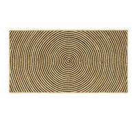 QJBSAVVA Tapis en Jute Naturel et Noir 150 x 80 cm, Tapis de Salon Ovale Tressé à la Main, Tapis de Passage Chic et Moderne pour Chambre, Entrée et Couloir