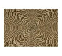 QJBSAVVA Tapis en Jute Naturel et Noir 160 x 230 cm, Grand Tapis Rond Moderne Tressé à la Main, Tapis de Sol pour Salon, Séjour et Décoration d'Intérieur