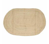 QJBSAVVA Tapis en Jute Ovale 152 x 245 cm, Grand Tapis de Salon Naturel et Blanc Tressé à la Main, Tapis Moderne et Élégant pour Salle à Manger, Chambre et Bureau