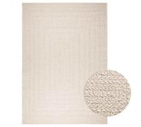 QJBSAVVA Tapis Extérieur et Intérieur 200x290 cm Crème, Tapis de Terrasse Aspect Jute en Polypropylène, Grand Tapis Rectangulaire Chic pour Balcon, Jardin et Salon ZIZUR