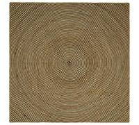 QJBSAVVA Tapis Rond en Jute Naturel et Noir 240 x 240 cm, Grand Tapis de Salon Moderne et Tressé à la Main pour Décoration d'Intérieur Cosy, Salle à Manger et Chambre