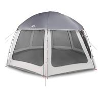 QJBSAVVA Tente de Piscine 510x510 cm, Abri de Jardin avec Toit Amovible et Parois en Maille, Dôme pour Piscines Rondes jusqu'à 400 cm, Idéal pour Camping et Pique-Nique, Gris