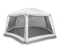 QJBSAVVA Tente de Piscine Ronde Abri de Jardin Ombrage Grand Pavillon Multiusage avec Parois en Maille Double Toit Amovible et Armature en Acier Gris 618x532x246 cm