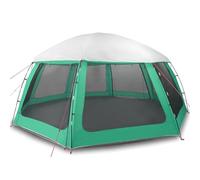 QJBSAVVA Tente de Piscine Ronde dôme Abri de Jardin 612x612x285 cm avec Toit Amovible et Parois en Maille, Tente de Réception pour Événements Extérieurs, Vert d'eau