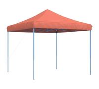 QJBSAVVA Tente de Réception Pliable 292x292x315 cm Barnum Pop-up avec Structure en Acier et Toit en Tissu Oxford Terre Cuite Tonnelle de Jardin pour Fête Mariage et Barbecue