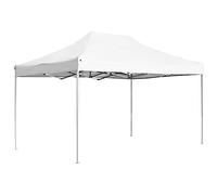 QJBSAVVA Tente de Réception Pliable 4,5x3 m en Aluminium, Barnum Pliant Blanc pour Jardin et Événements Extérieurs, Tonnelle Pliante avec Cadre Robuste et Toit en Tissu Oxford