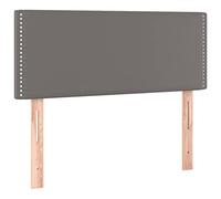 QJBSAVVA Tête de Lit 100 cm en Similicuir Gris, Dosseret de Lit Rembourré Réglable en Hauteur avec Pieds en Bois et Rivets Élégants, Décoration pour Chambre à Coucher 100x5x78/88 cm