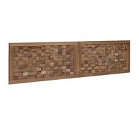 QJBSAVVA Tête de Lit 160 cm en Bois de Teck Massif, Dosseret de Lit Design Effet 3D Style Rustique et Moderne, Décoration Murale pour Chambre à Coucher, Montage Mural Facile