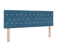 QJBSAVVA Tête de lit 160 cm en Velours Bleu Foncé, Dosseret de lit Rectangulaire Moderne et Rembourré pour Lit Double, Cadre en Bois Réglable en Hauteur pour Chambre