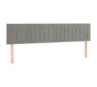 QJBSAVVA Tête de Lit 160 cm en Velours Gris Clair, Dosseret de Lit Rembourré Réglable en Hauteur avec Pieds en Bois pour Chambre à Coucher, Dimensions 160x5x78/88 cm