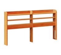 QJBSAVVA Tête de Lit avec Étagères de Rangement 120 cm, Tête de Lit sur Pied en Bois de Pin Massif, Meuble de Chambre Gain de Place, 130 x 16 x 82 cm, Couleur Cire Marron