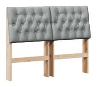 QJBSAVVA Tête de Lit Capitonnée 120 cm Gris Clair - Dosseret de Lit Rembourré en Tissu et Cadre en Bois de Pin Massif Moderne pour Chambre Adulte et Chambre d'amis, 120 x 17 x 93,5 cm