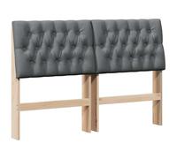 QJBSAVVA Tête de Lit Capitonnée 150 cm en Bois de Pin Massif et Tissu, Dosseret de Lit Rembourré avec Mousse Confortable pour Chambre à Coucher Adulte, Design Moderne Chic, Gris Foncé
