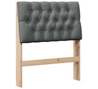 QJBSAVVA Tête de Lit Capitonnée 75 cm en Pin Massif, Dosseret de Lit Rembourré en Tissu Gris Foncé avec Mousse Ergonomique pour Cadre de Lit Moderne de Chambre à Coucher