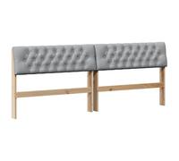 QJBSAVVA Tête de Lit Capitonnée Gris Clair 200 cm en Bois de Pin Massif - Dosseret de Lit Rembourré en Tissu Doux avec Mousse pour Chambre Adulte et Lit Double Standard