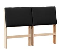 QJBSAVVA Tête de Lit Capitonnée Noir 150 cm, Dosseret de Lit Rembourré en Tissu Chic et Cadre en Bois de Pin Massif, Tête de Lit Rectangulaire Moderne pour Déco de Chambre Adulte