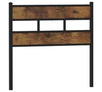 QJBSAVVA Tête de Lit de Remplacement 75 cm pour Lit Simple, Dosseret Moderne en Bois d'Ingénierie et Fer Noir, Décoration pour Chambre à Coucher, Coloris Chêne Fumé et Noir
