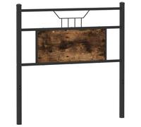 QJBSAVVA Tête de Lit de Remplacement 80 cm en Bois d'Ingénierie et Acier, Dosseret de Lit Style Industriel, Panneau de Lit pour Cadre de Lit Simple à Tubes Carrés, Chêne Fumé