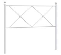 QJBSAVVA Tête de Lit de Remplacement en Métal Blanc 100 cm, Dosseret de Lit en Acier avec Pieds Robustes, Cadre de Lit Moderne pour Adulte et Chambre à Coucher, 112 x 3 x 90,5 cm