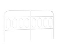 QJBSAVVA Tête de Lit de Remplacement en Métal Blanc 193 cm, Cadre Robuste en Acier avec Pieds Stables pour Lit Double de Chambre Adulte, Dosseret Élégant, 198 x 3 x 100 cm
